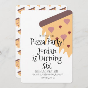 Pizza Lover Foodie Party Cheese Slice Birthday Invitation