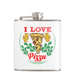 Pizza Lover Fun Design for Food Fanatics Hip Flask