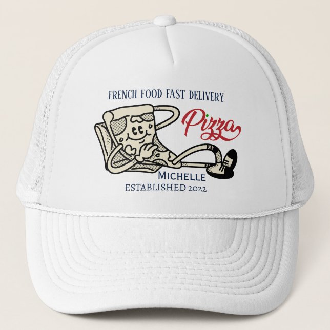 Pizza Lover Trucker Hat – Adjustable Snapback Mesh (Front)