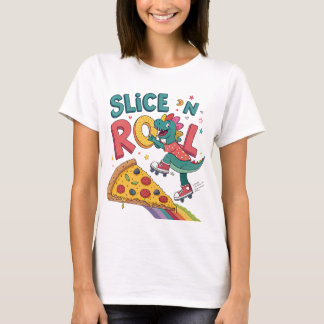 pizza lover woman dinasour eat  T-Shirt