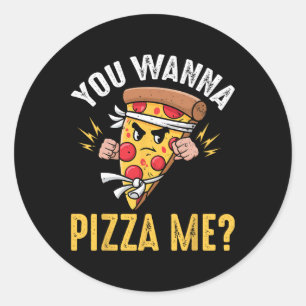 Pizza Lover - You Wanna Pizza Me Ninja Karate Kawa Classic Round Sticker