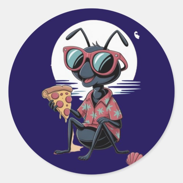 Pizza lovers classic round sticker (Front)