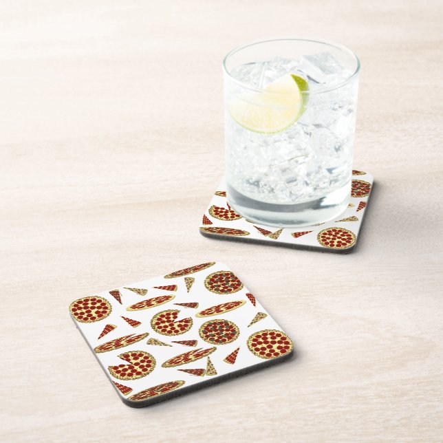 Pizza Lover's Pattern Coaster (Right Side)