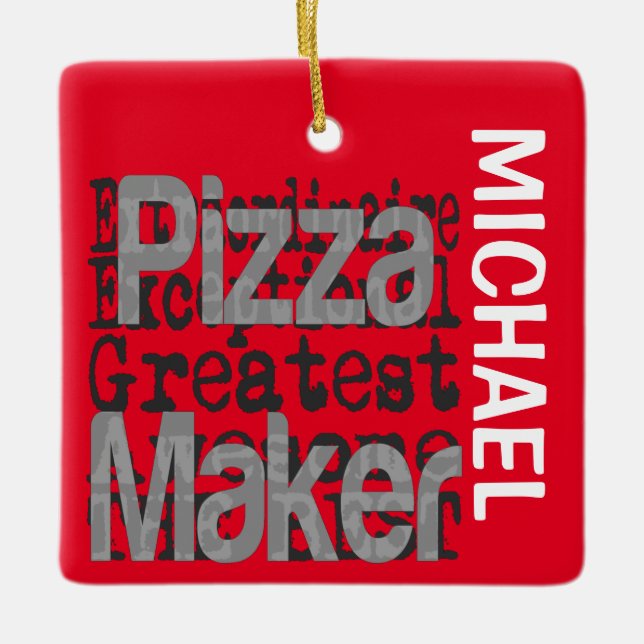 Pizza Maker Extraordinaire CUSTOM Ceramic Ornament (Front)