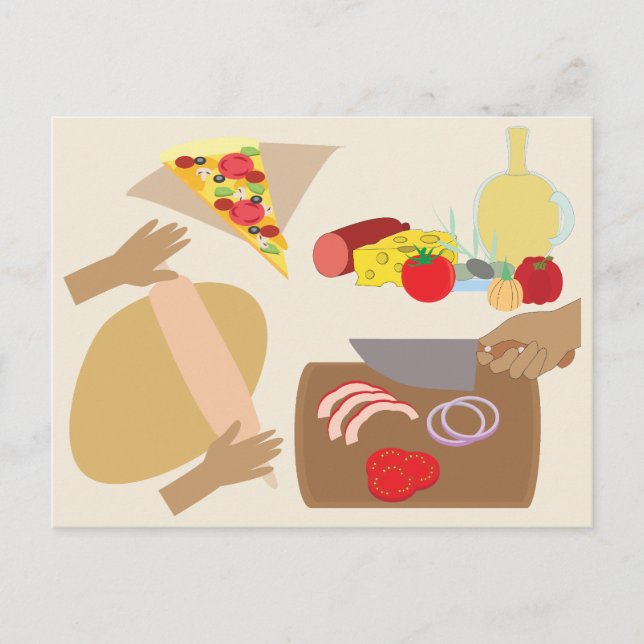 Pizza Making Postcard (Front)