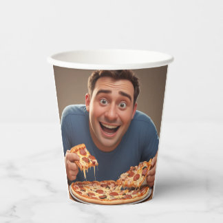 Pizza Man Paper Cups