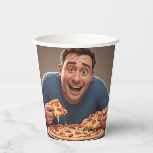 Pizza Man Paper Cups (Front)