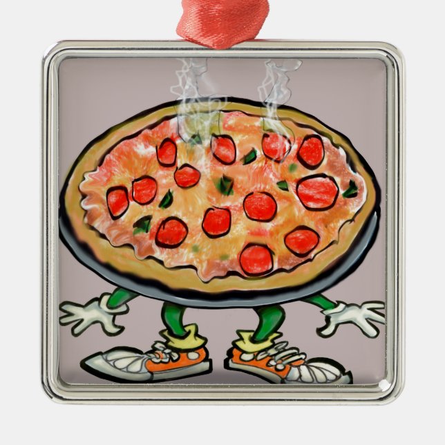 Pizza Metal Tree Decoration (Front)