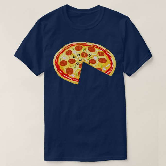 Pizza Missing A Slice Matching Set Couple Family  T-Shirt (Design Front)