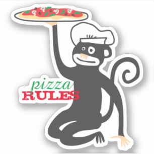 Pizza monkey chef hat junk food pizza rules
