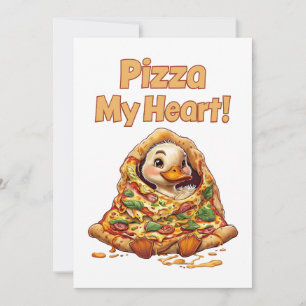 "Pizza My Heart" Duckling Invitation
