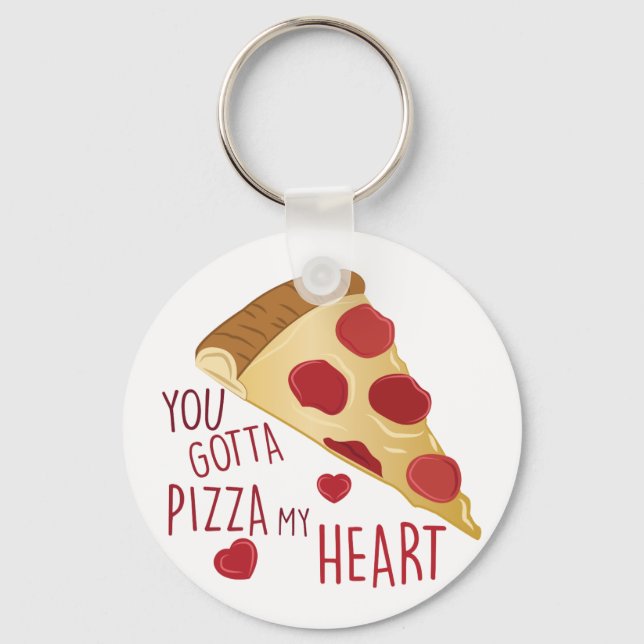 Pizza My Heart Key Ring (Front)