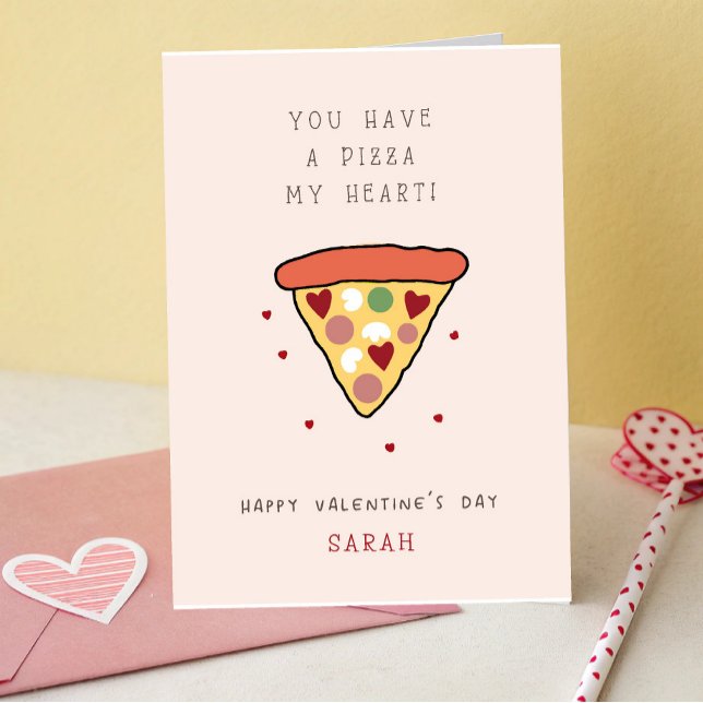  Pizza My Heart Kids Classroom Valentine's Day Card (Creator Uploaded)