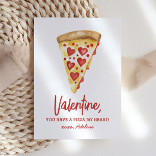 Pizza My Heart Kids Valentines Day Card