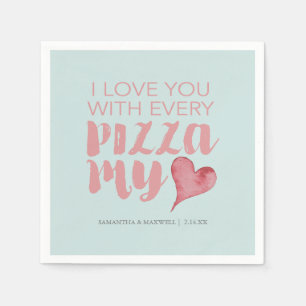 Pizza My Heart Valentine's Themed Napkin