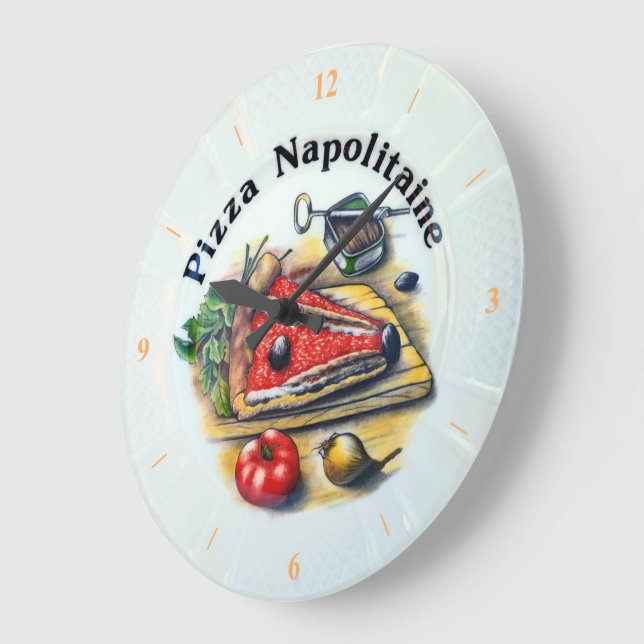 Pizza Napolitaine. Large Clock (Angle)