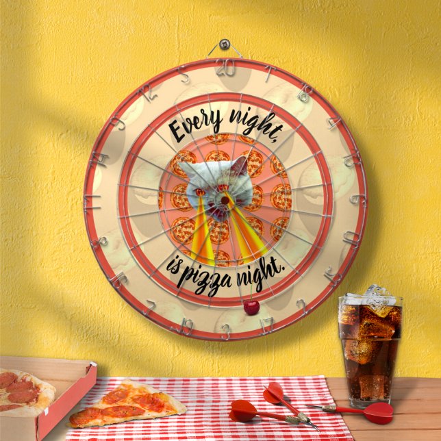 Pizza Night Cat Dart Board (Creator Uploaded)