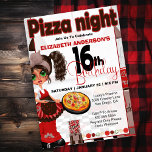 Pizza Night - Girl's 16th Birthday Party Invitation<br><div class="desc">Pizza Night - Girl's 16th Birthday Party Invitation.  Easy To Change The Sample Text To  Your Own By Clicking Personalise. Click Personalise/Edit With Design Tool To Change The Font Type,  Font Colour,  Font Size,  Or To Add/Delete/Change The Text Or Design Elements.</div>