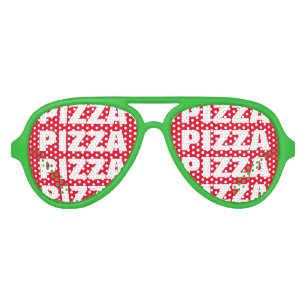 Pizza obsession party shades. Funny big sunglasses