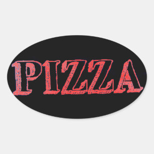 Pizza Oval Sticker