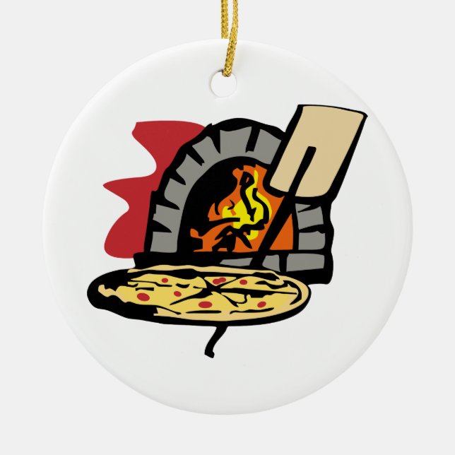 Pizza Oven Ceramic Ornament (Front)
