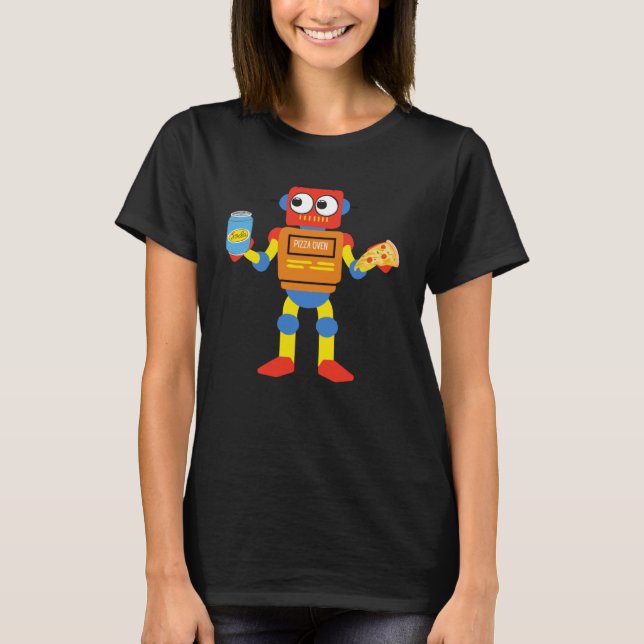 Pizza Oven Robot T-Shirt (Front)