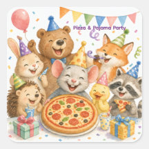 Pizza & Pajama Party Cute Animal 