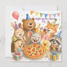 Pizza & Pajama Party Cute Animal 