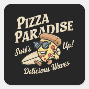 Pizza Paradise Square Sticker