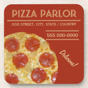Pizza Parlour custom coasters
