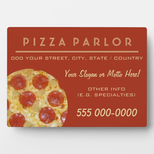 Pizza Parlour custom plaque (Front)