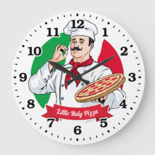 Pizza Parlour Pizzeria Italian Personalizable Cloc Large Clock