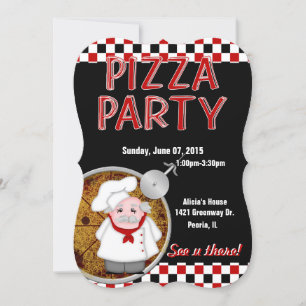 Pizza Party-5x7 Custom Invitations
