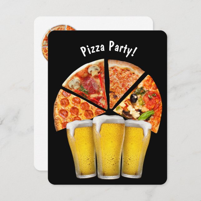 Pizza Party and Beer Invitation (Front/Back)