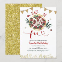 Pizza Party Birthday Invitation