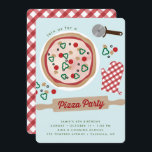 Pizza Party Birthday Invitation<br><div class="desc">This fun invitation would be perfect for a make your own pizza party.  This works well for a child's birthday or just a fun day cooking up some pizza.</div>