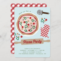 Pizza Party Birthday Invitation