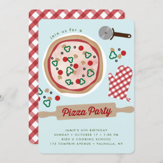 Pizza Party Birthday Invitation