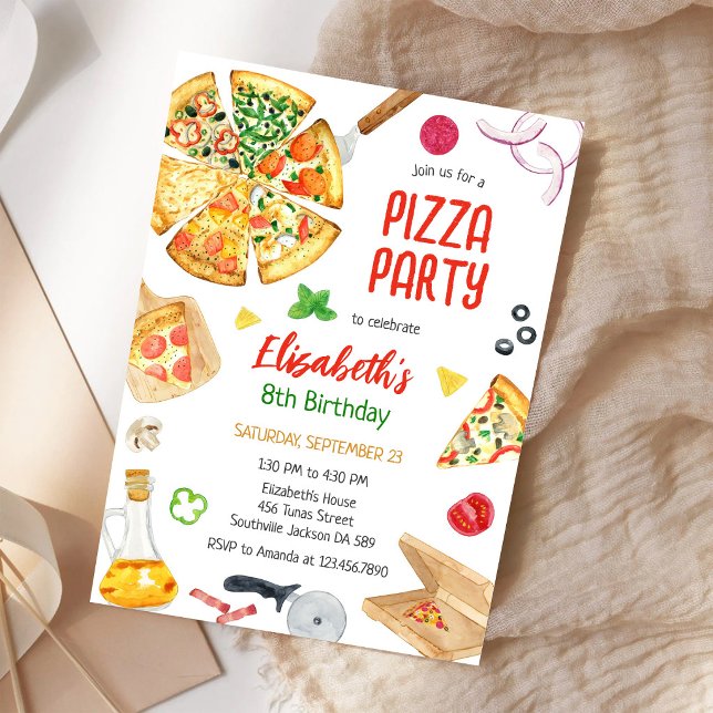 Pizza Party Birthday Invitation (Creator Uploaded)