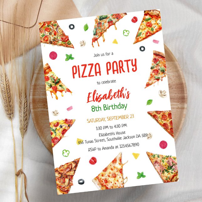 Pizza Party Birthday Invitation (Creator Uploaded)