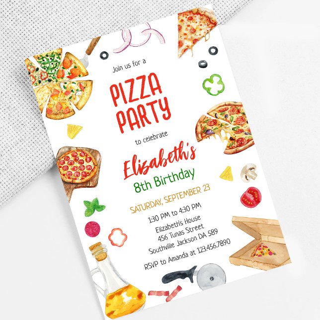 Pizza Party Birthday Invitation (Creator Uploaded)