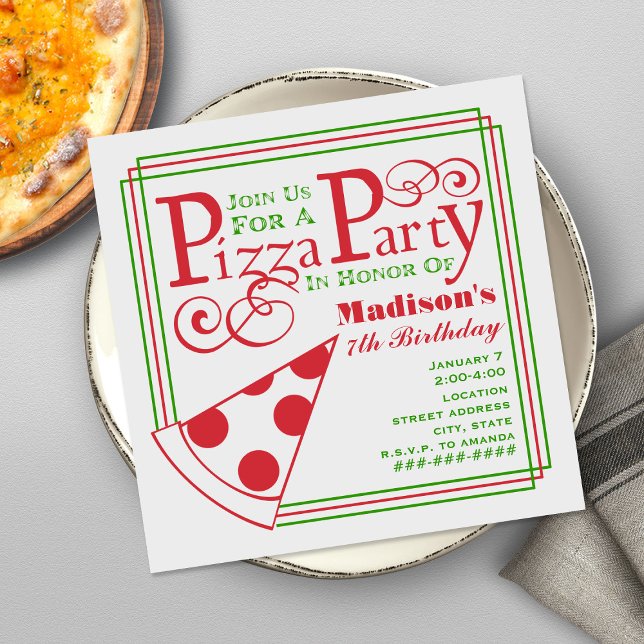 Pizza Party Birthday Invitation (Creator Uploaded)