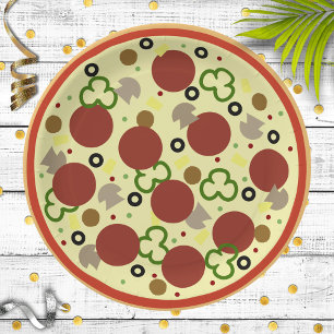 Pizza Party Birthday Paper Plate