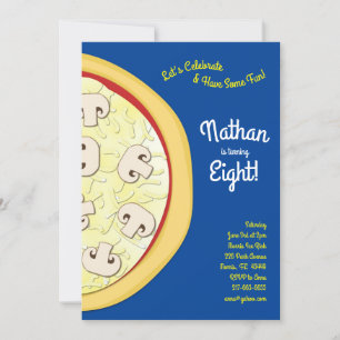 Pizza Party Birthday Party Invitation