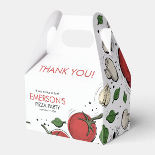 Pizza Party Birthday Thank You Favour Box