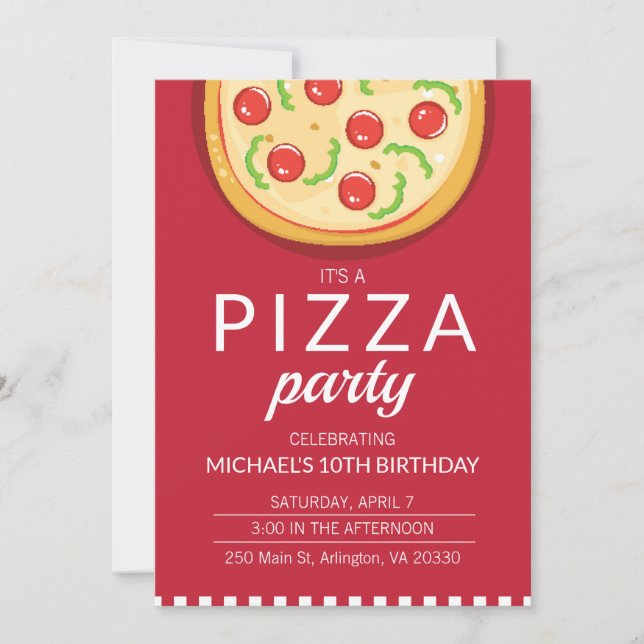 Pizza Party Celebration Invite (Front)