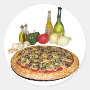Pizza Party Classic Round Sticker