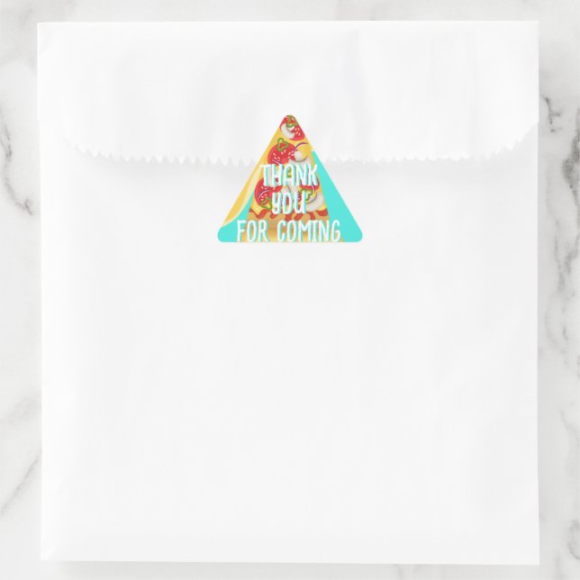 Pizza party classic round sticker (Bag)