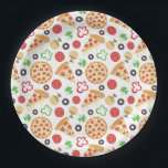 Pizza Party Cute Pizza Pattern Kids Birthday Party Paper Plate<br><div class="desc">Pizza Party Cute Pizza Pattern Kids Birthday Party Paper Plates</div>