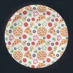 Pizza Party Cute Pizza Pattern Kids Birthday Party Paper Plate<br><div class="desc">Pizza Party Cute Pizza Pattern Kids Birthday Party Paper Plates</div>